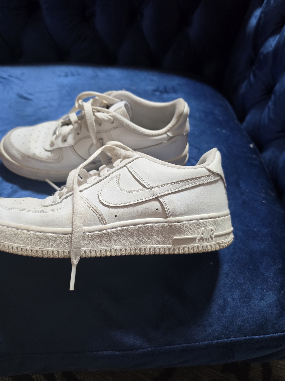 Air Force 1s White Low-Top Sneakers with Lace-Up